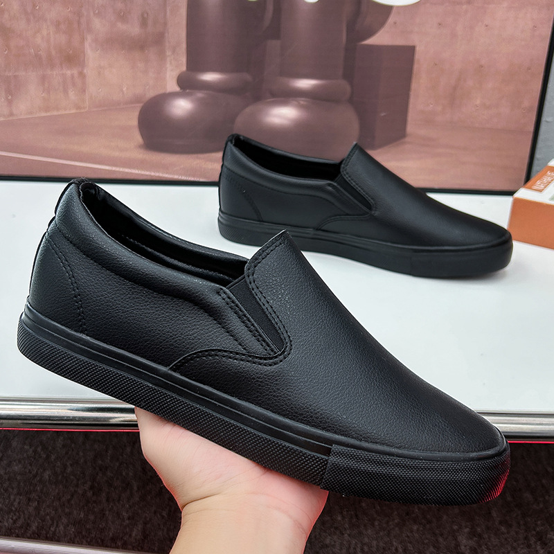 Men Casual Shoes Black White Brown Easy to Wear Non-Slip Gym Jogging Board Walking Shoes