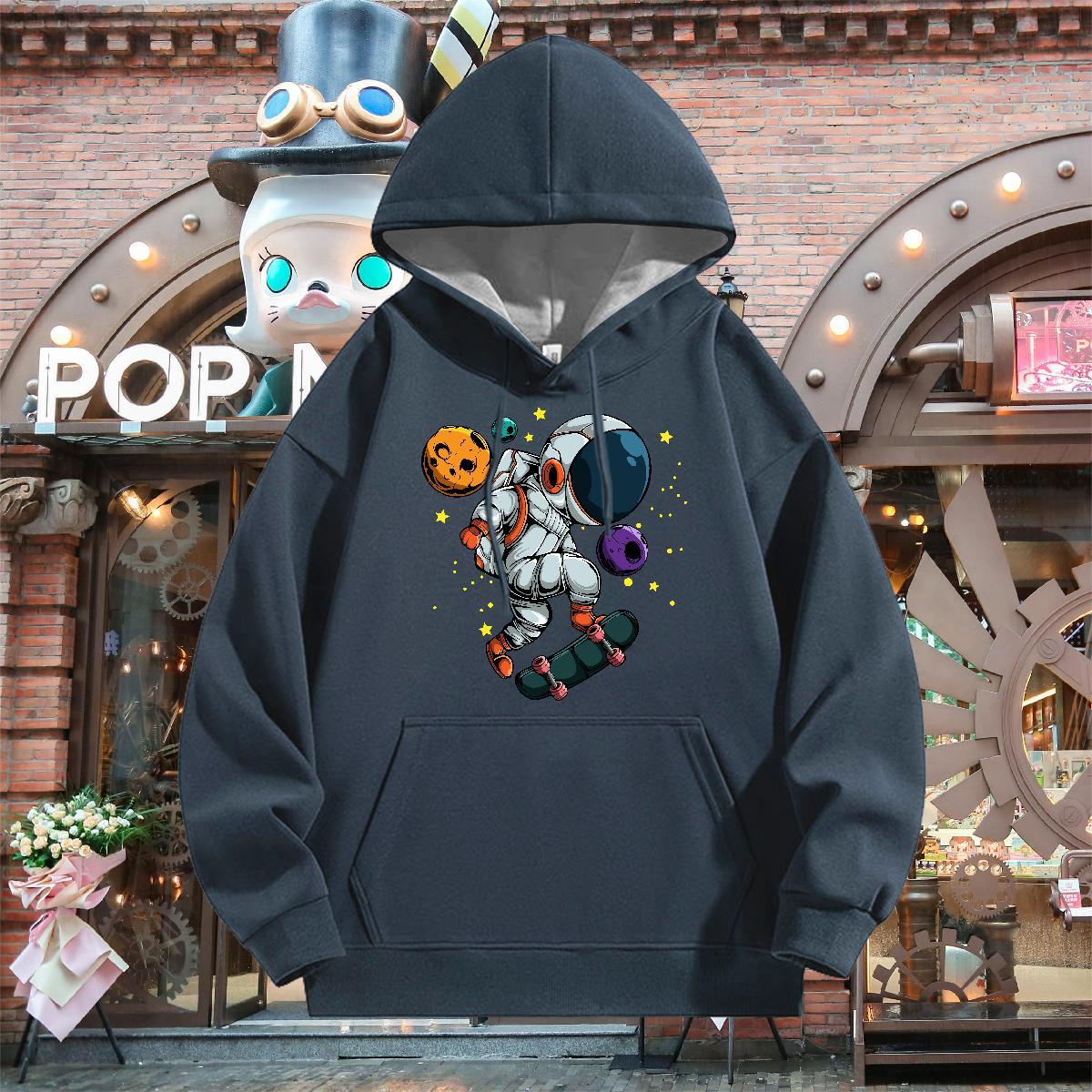 2024 Hoodie for Men Breathable Soft Classic Hoodie for Man Woman Cartoon Print Tops Pullover Hoodie Home Outdoor Thick Plush