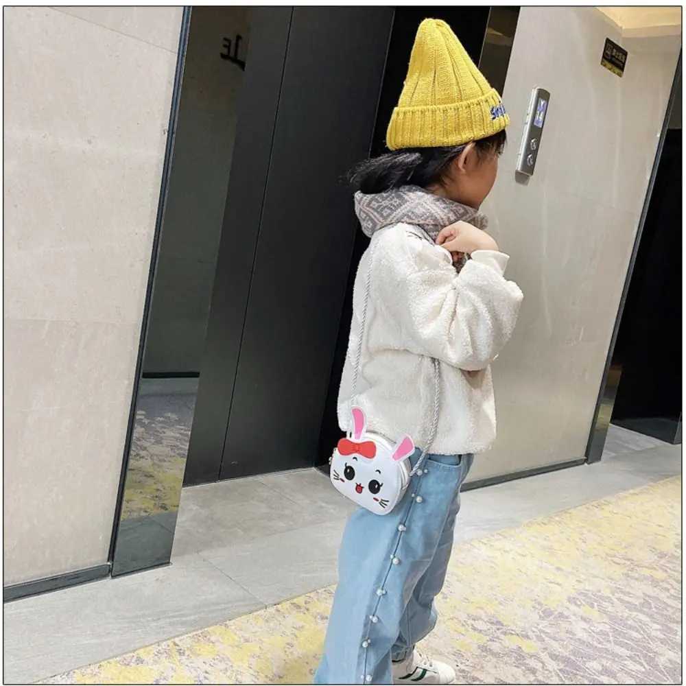 Cute Rabbit Kids Shoulder Messenger Bag Mini PU Leather Handbag Princess Girl Crossbody Bags Fashion Children Coin Purse Wallet LX241104