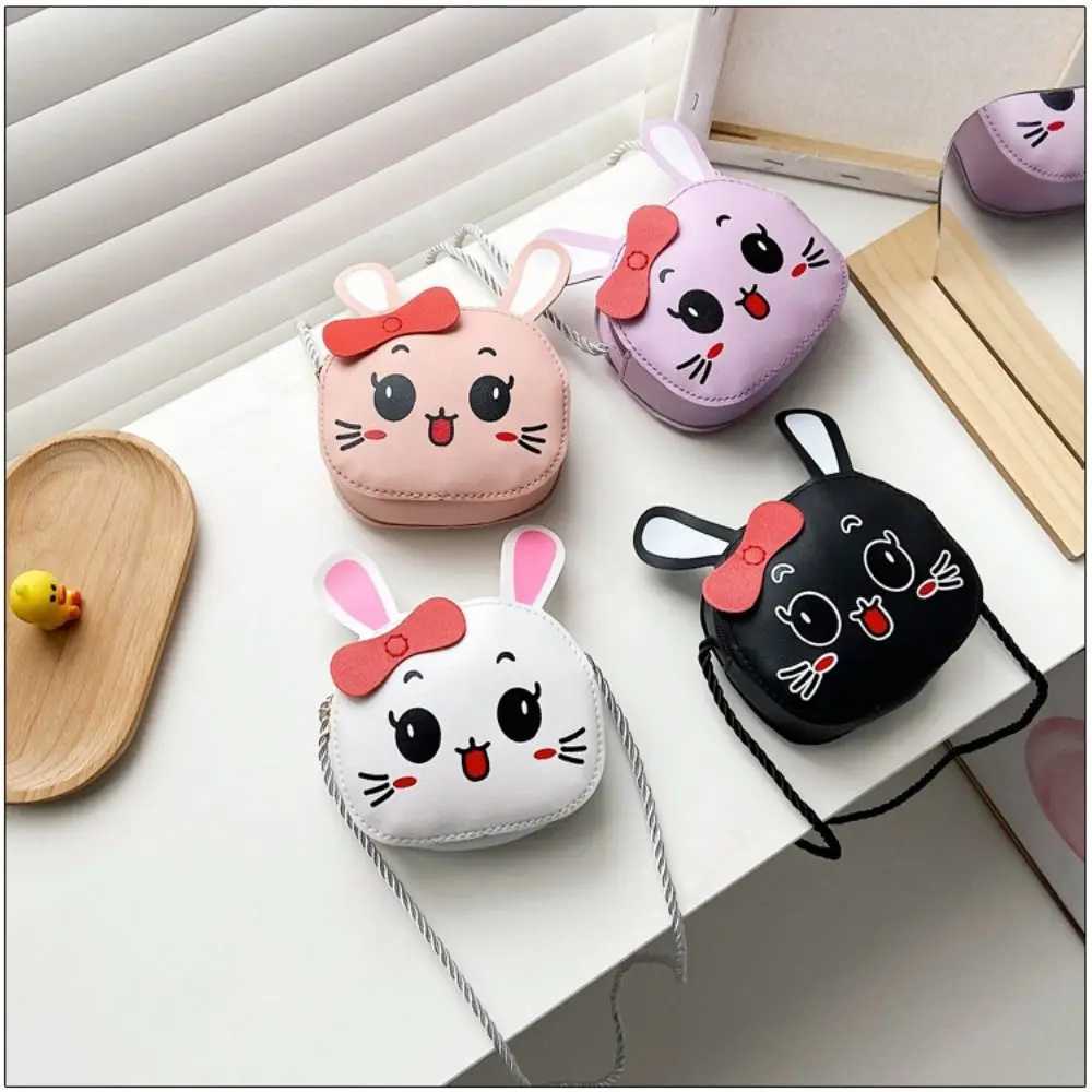 Cute Rabbit Kids Shoulder Messenger Bag Mini PU Leather Handbag Princess Girl Crossbody Bags Fashion Children Coin Purse Wallet LX241104