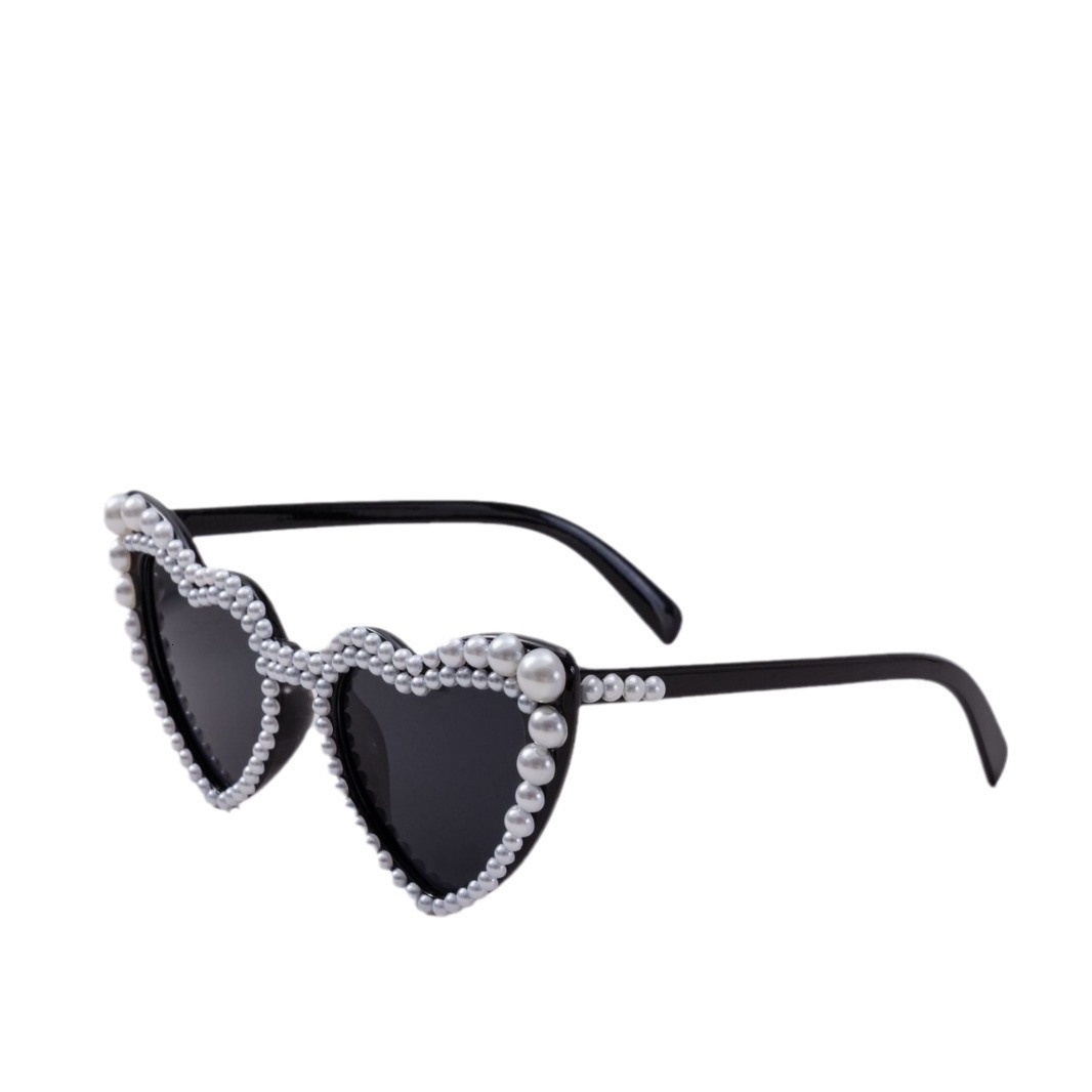 New Love Pearl Party Peach Heart Tiktok Sunglasses Fashion Trend F10.18-12.8 71fd0