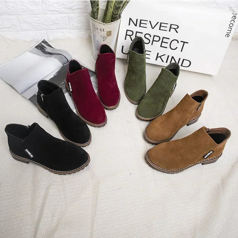 Women Boots 2024 Autumn Winter Female Shoes Ladies Ankle Heels Woman Suede Leather 241104