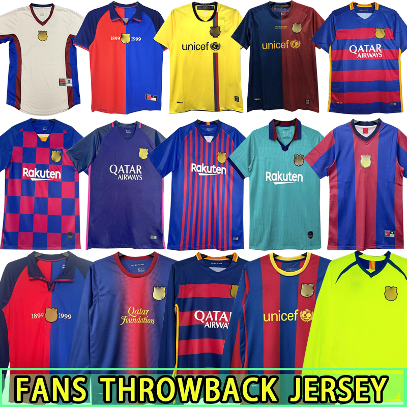 Retro soccer jerseys XAVI lonas RONALDINHO RONALDO RIVALDO GUARDIOLA Iniesta classic maillot de foot football shirt 00 01 02 03 04 05 06 84 91 92 95 96 97 98 99 100th