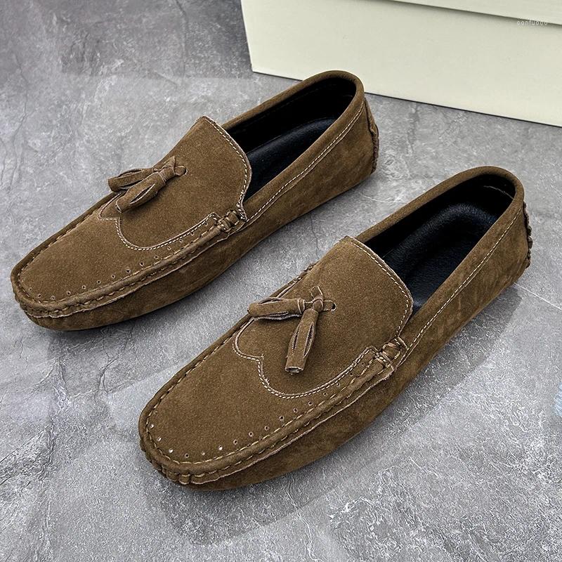 Casual Shoes Comfy Leather Mens Dress Slip On Designer Formal Loafers Punk Style Men Moccasins Breathable Man Driving Footwear 6e6