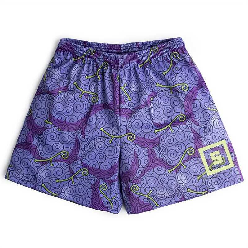 Anime Shorts Men Devil Fruit Manga Sports Shorts to Gym Fitness 3D Print Bermuda Masculina Quick Dry Mesh Oversized Board ShortsXJ250213