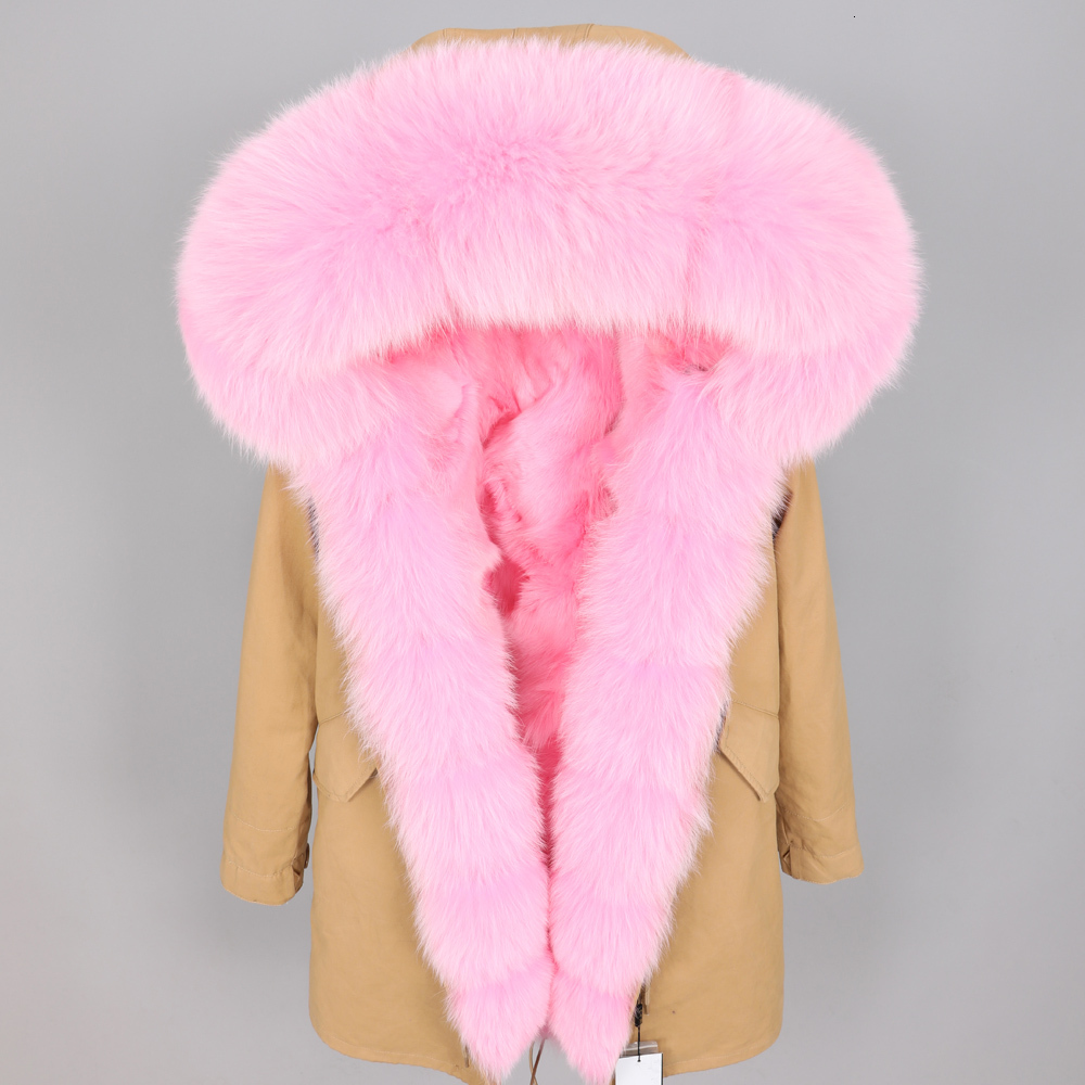 Maomaokong Winter Women's Clothing Real Big Collar Medium And Long Section Detachable Fox Fur Ing Park Coat