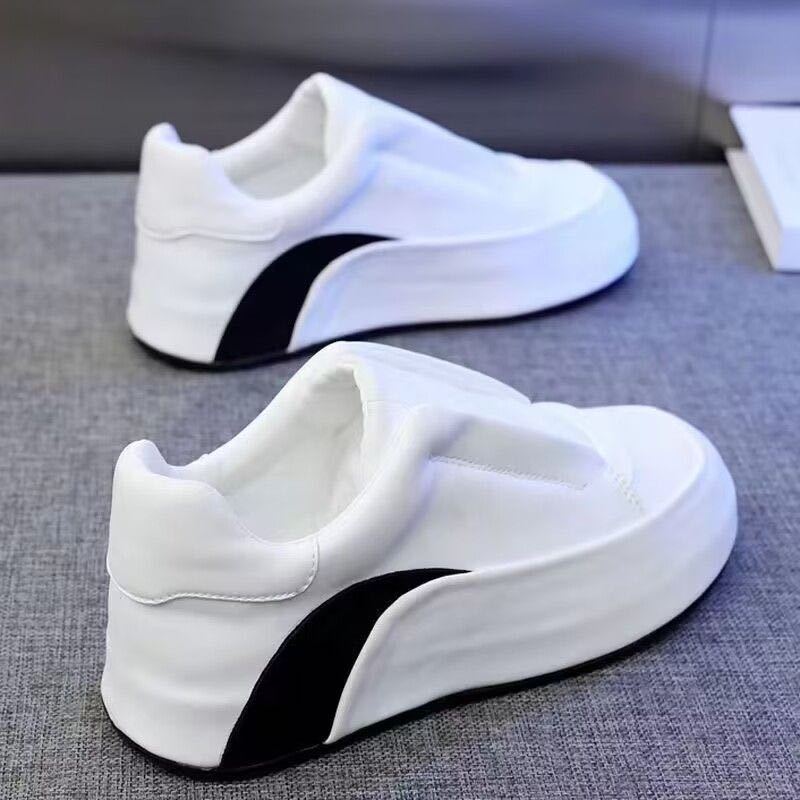 2024 New Breathable Running Leisure Bag Bottom Leather Cap Versatile Sports Little White Men's Shoes