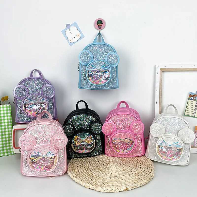 New Cute Childrens Bag Fashion Sequin Kindergarten Backpacks for Baby Girls Casual Schoolbag Princess Bag Girls Gifts LX241104