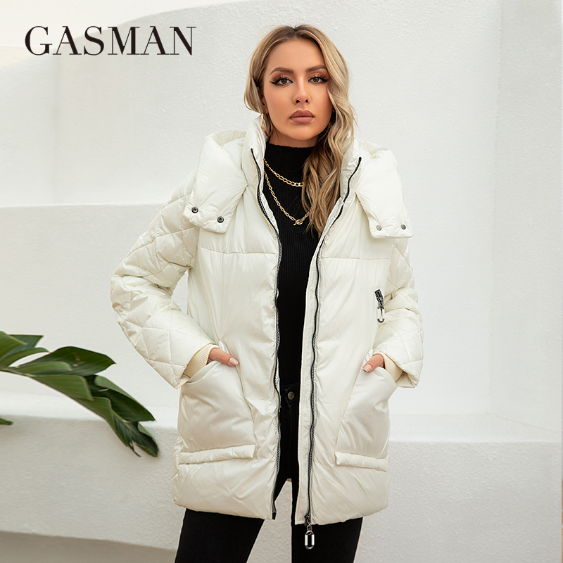GASMAN 2023 Women's Winter New Warm Solid Down Parka Coat Women Fashion Collection Outwear Female Elegant Jacket 81505