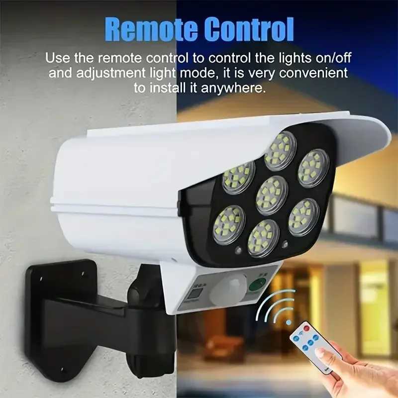 Camera 77 led security dummy camera solar light motion sensor wireless outdoor flood light IP65 Waterproof lamp 3 mode for he garden Z241105
