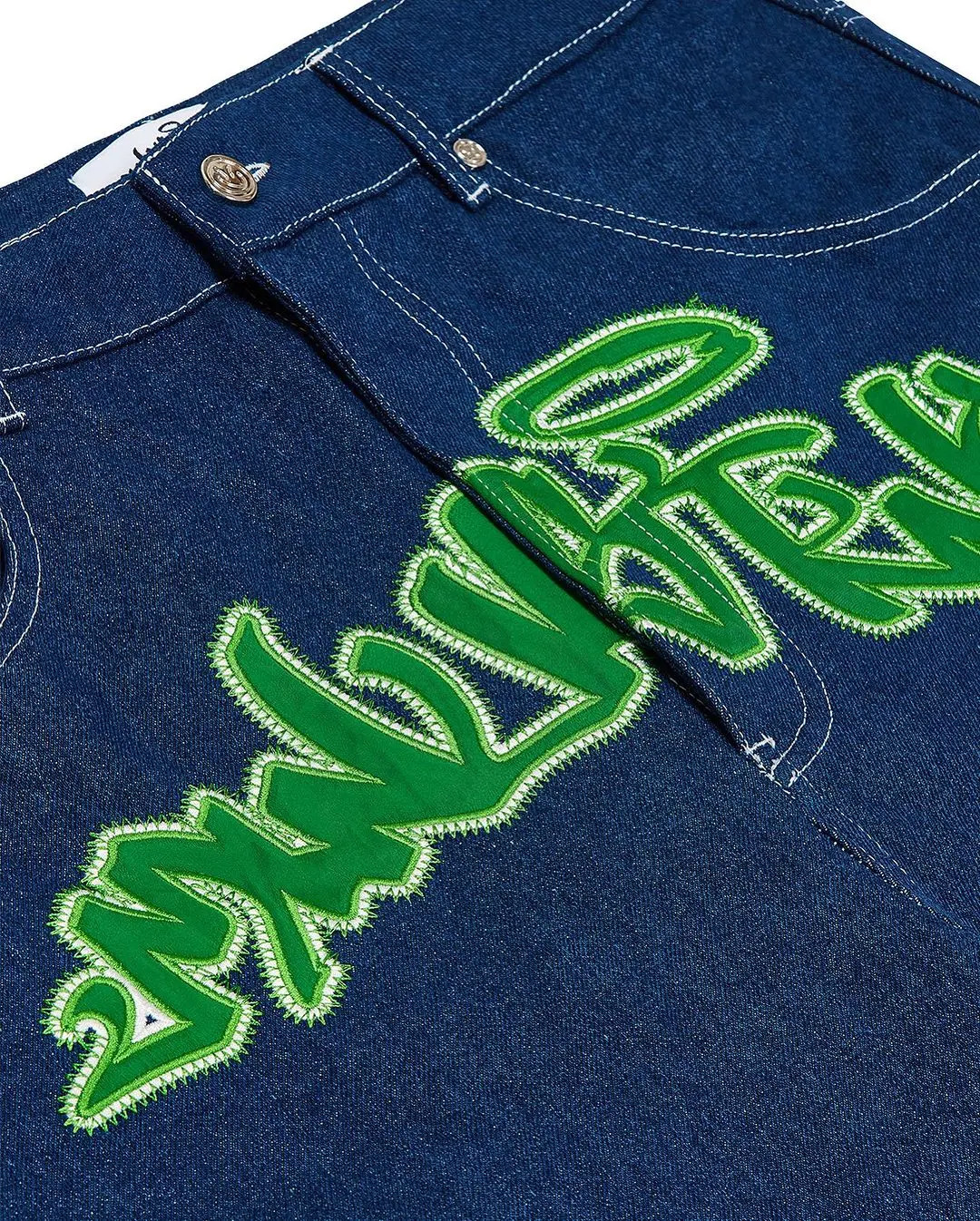 Y2k for Embroidery Haruku Loose Casual Jean Hip Hop Punk Denim Gym Shorts Men Women Summer Street 240327