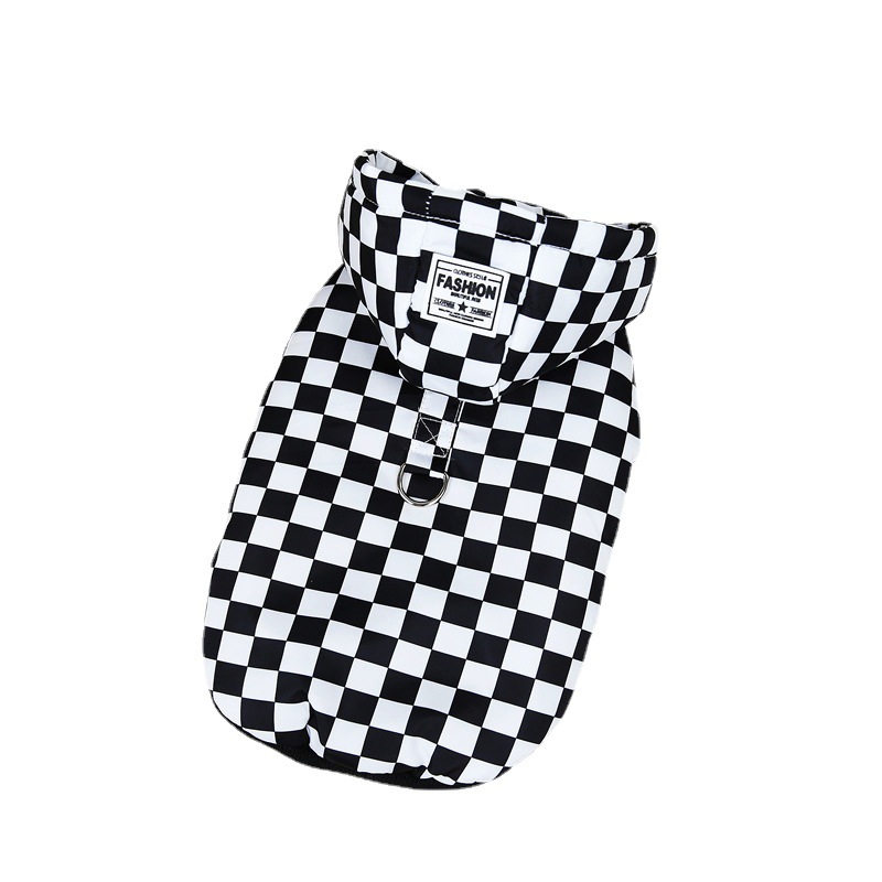Dog Cotton Padded Coat Fashion Design Plaid Pattern Dog Clothes for Small Medium Sizes Autumn Winter Pet Two Legs Clothes
