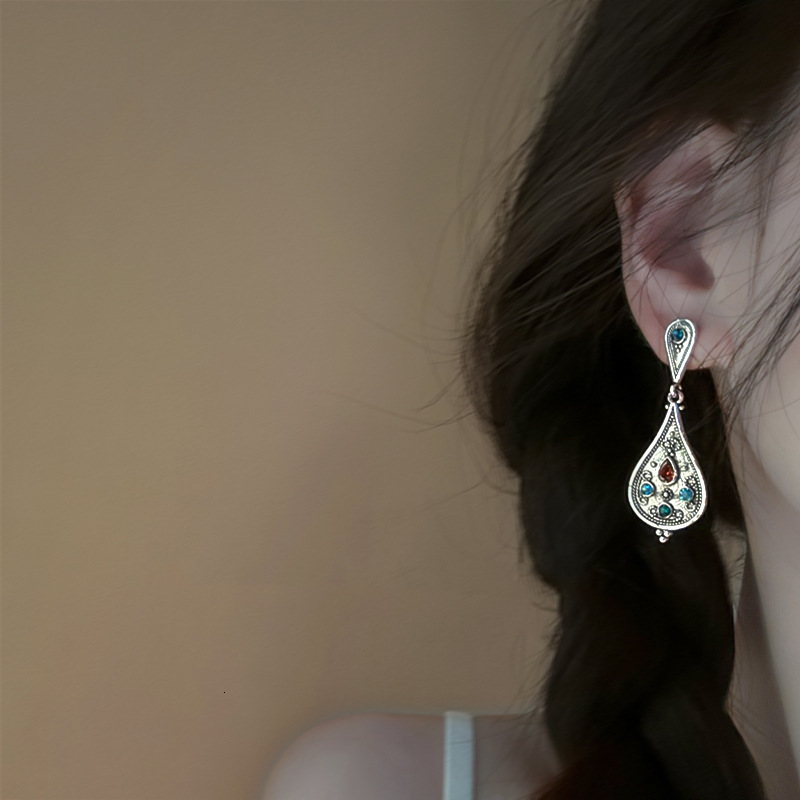 Sier Needle Ethnic Style Artificial Crystal Feather Tassel Personalized Design Light Commuter Earrings F10.14-4.05 4e93f