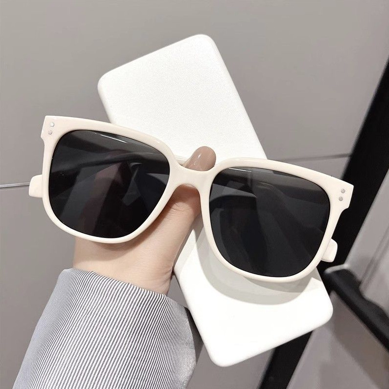 Women New High End Large Face Slimming Sunglasses UV Resistant White Frame Sun Protection For Men F10.19-2.22 d5f86