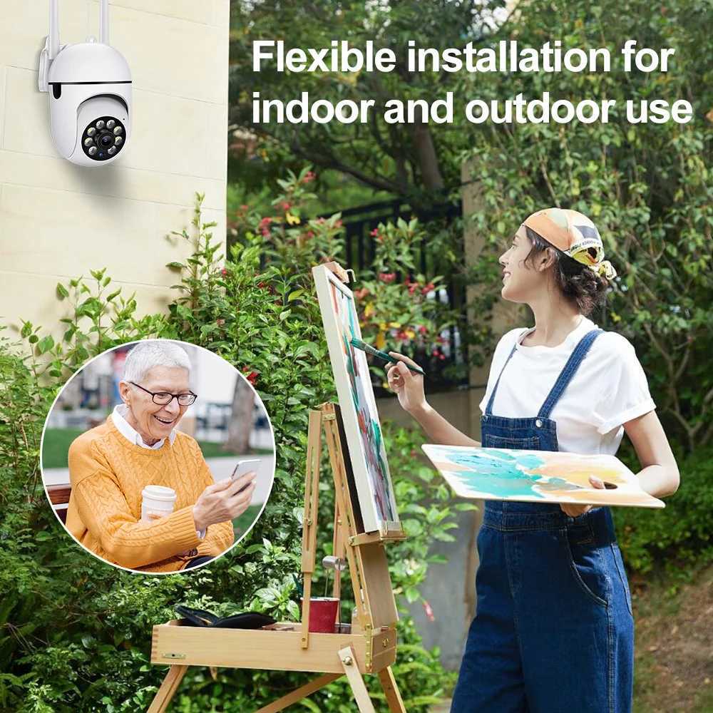 Camera A7 IP Camera Smart Outdoor He Security WIFI CCTV Surveillance with Color Night Vision Wireless HD 2-Way Au 1080P Z241105