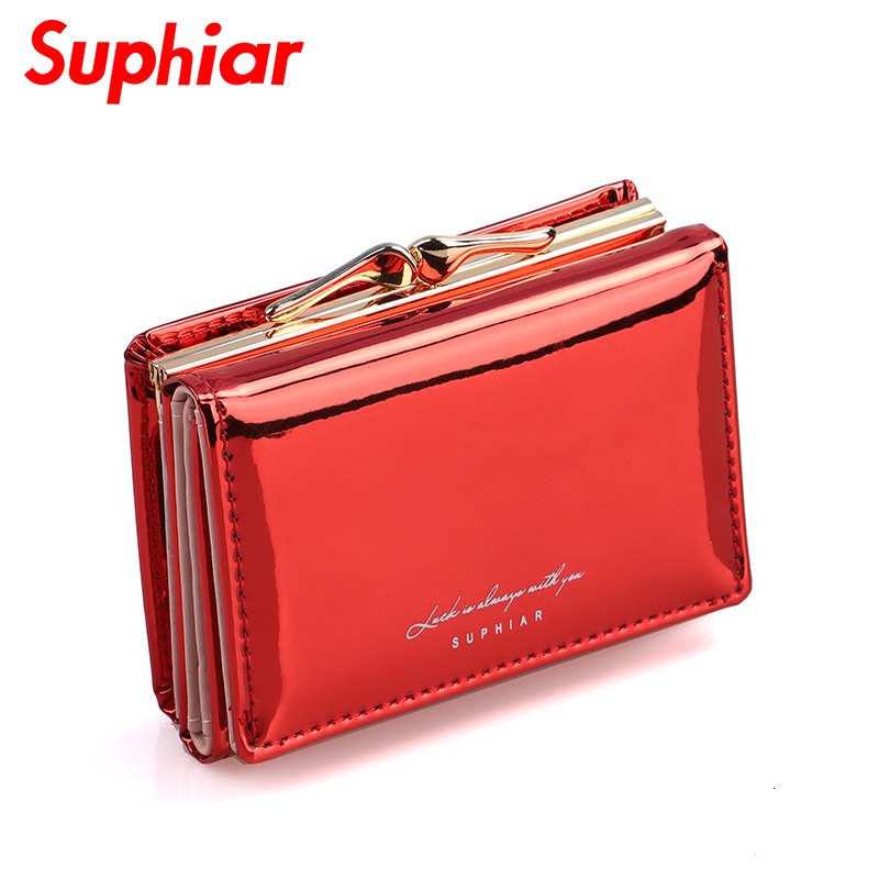 New Fashion Card Bag Trendy Folding Minimalist PU Leather Laser Instagram Women's Short Zero Wallet
