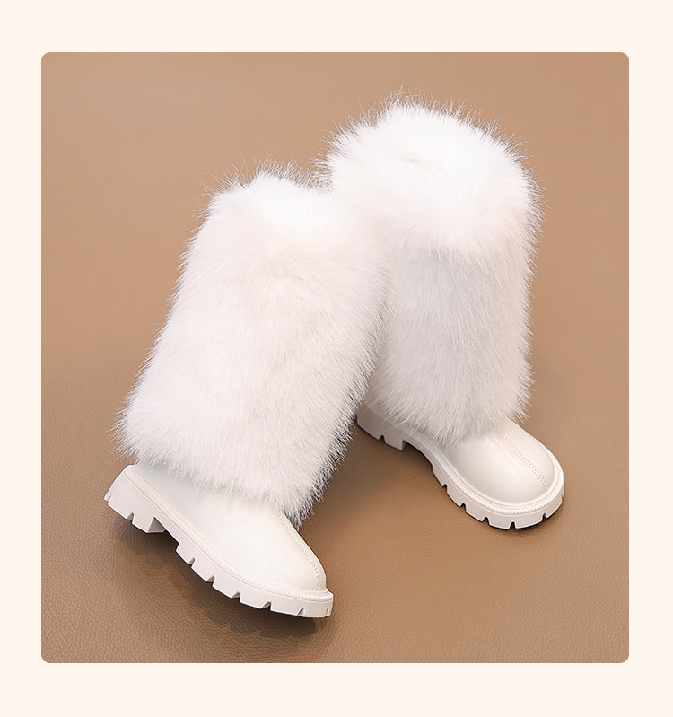 designers boots men womens snow kids winter cotton baby warm fur furry shoes mini black white boots