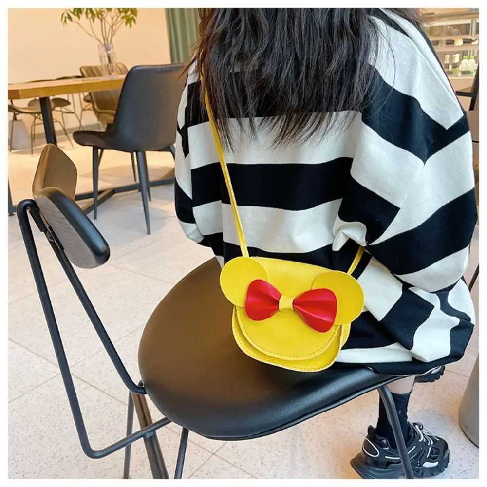 Mini Crossbody Shoulder Bag Coin Purse Handbag with Cute Ear Bowknot for Little Girls LX241104