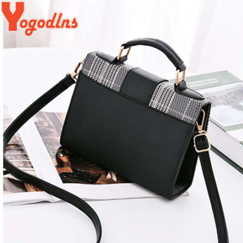 Designer Bag Yogodlns New Retro Plaid Small Square Package Minimalist Fashion Stitching Wild Shoulder Bag Ms. Packet purse luxury bag