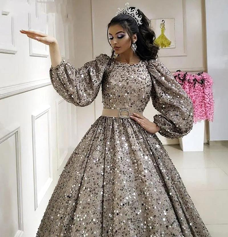 Arabic Formal Dubai Evening Dresses For Weddings Vestido De Festa Long Sleeves Muslim Turkish Kaftans Prom Party Gowns Bc