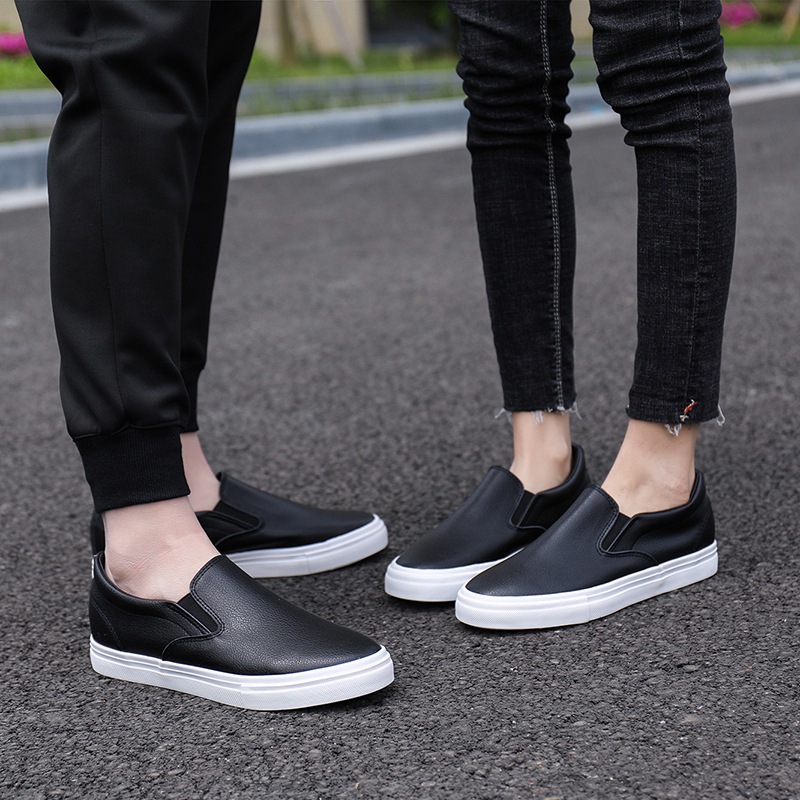 Men Casual Shoes Black White Brown Easy to Wear Non-Slip Gym Jogging Board Walking Shoes