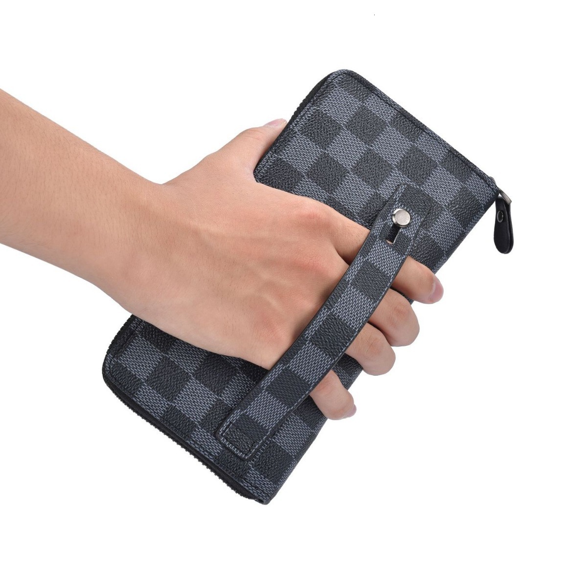 2025 New Business Men s wallet Wallet Long Large Capacity Card Zipper Document Bag Multi Functional