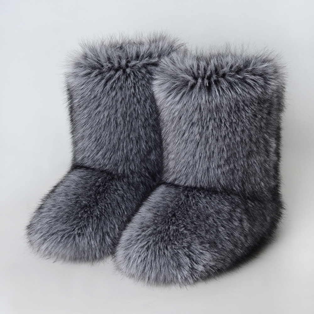 free shipping new designer men womens snow winter warm fur furry half boots bottom cotton shoes