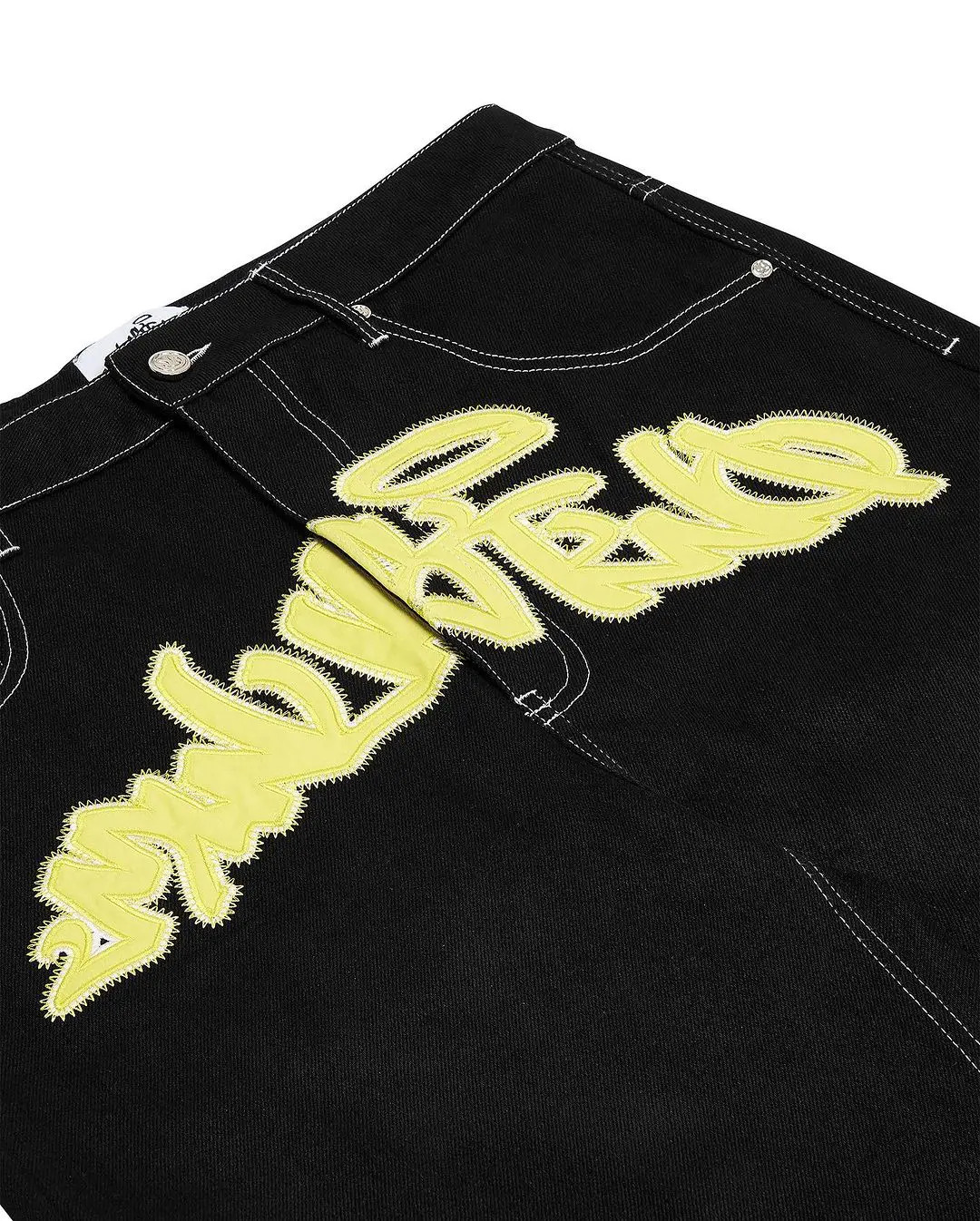 Y2k for Embroidery Haruku Loose Casual Jean Hip Hop Punk Denim Gym Shorts Men Women Summer Street 240327