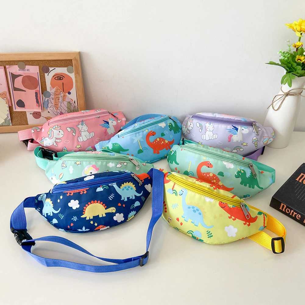 Kids Cute Dinosaur Print Crossbody Waist Bag Pack Children Boy Girl Money Coin Purse Fanny Chest Messenger Bag Baby Belt LX241104