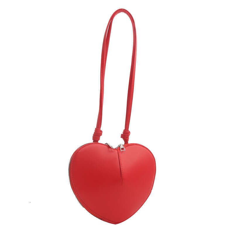 Fashion - Heart-Shaped Crossbody With Wide Shoulder Strap In Solid Color, Versatile Casual Bag For Women