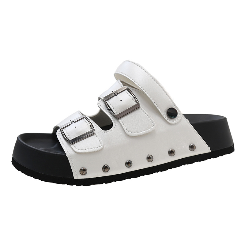 Women's Summer French Fashion Versatile Thick Soled Height Increasing Slippers.