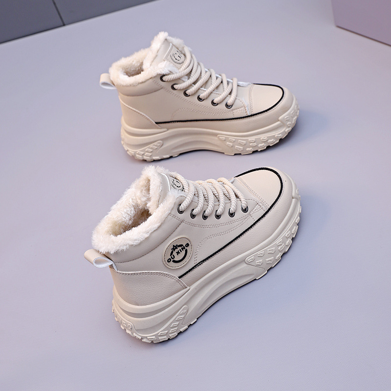Snow For Women New Autumn Winter Short Boots With Thick Veet And Warm Cotton Shoes High Top White Chinese Brand