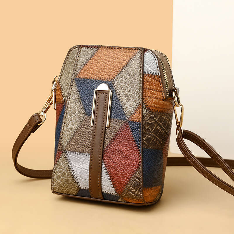Designer Bag PU Leather Women Shoulder Bag Multi Zipper Soft Cowhide Girls Small Mobile Phone Bag Color Stitching Crossbody Bag purse luxury bag
