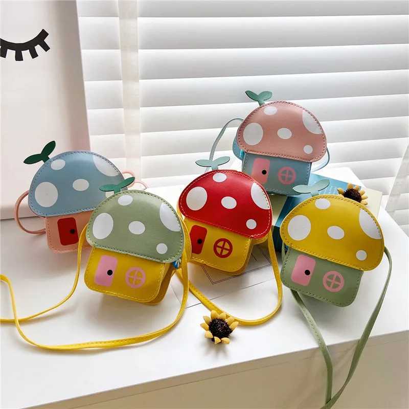 New Kids Messenger Bag Cute Mushroom House Styling Coin Purse for Baby Girls Fashion Princess Shoulder Bag Girls Gifts LX241104