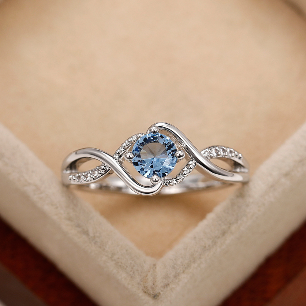 Classic Solitaire Ring 925 Sterling Silver Sapphire White Gold Ring Women's Crystal Wedding Ring Princess Diamond Ring Luxury Jewelry