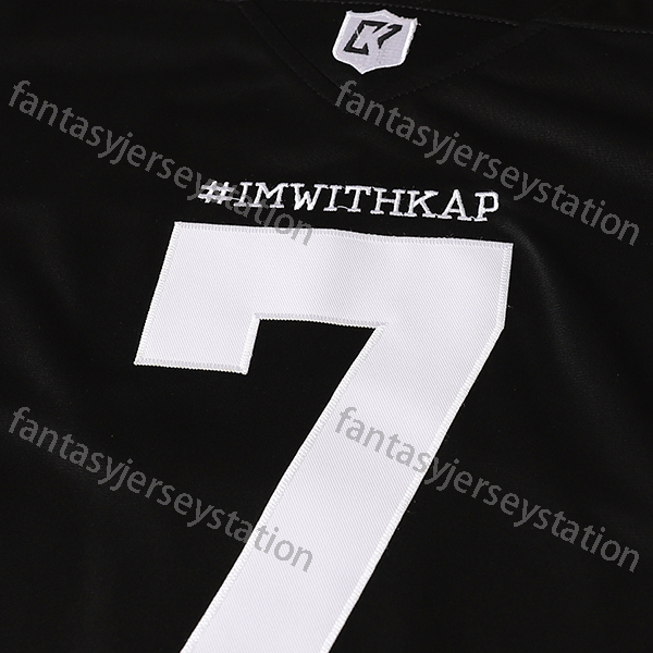 Comfy Letter and Number 7 Embroidery KAEPERNICK Short Sleeve V-Neck Football Jersey - Men's Training and Competition Jersey