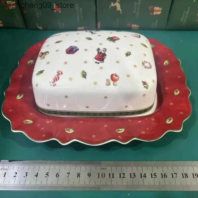 Christmas Decorations German Christmas Biscuit Plate Rectangular Cup Salad Dessert Plate Fruit Rack L240910