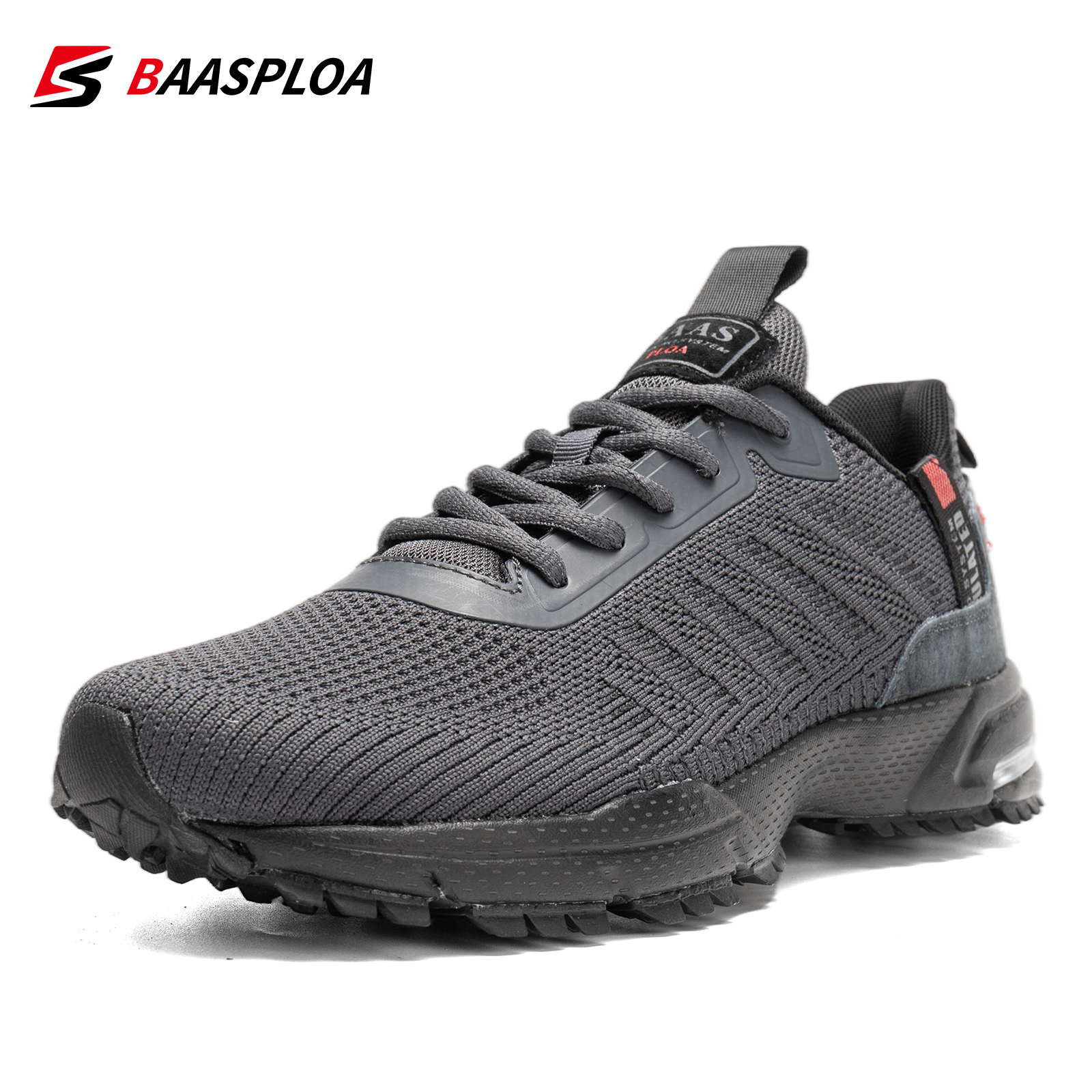 Baasploa Running Shoes For Men Lightweight Sneakers Man Designer Mesh Sneaker Lace-Up Male Breathable Sports Tennis Shoe