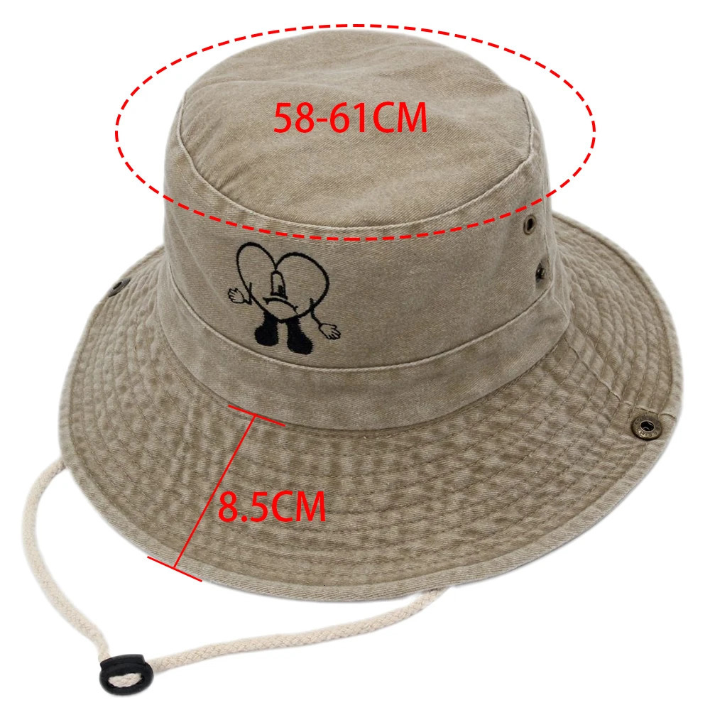 Cotton Embroidered Bad Bunny Fisherman Hats UN VERANO SIN TI Bucket Hat Woman Summer Foldable Sun Hat Man Beach Hat 241104