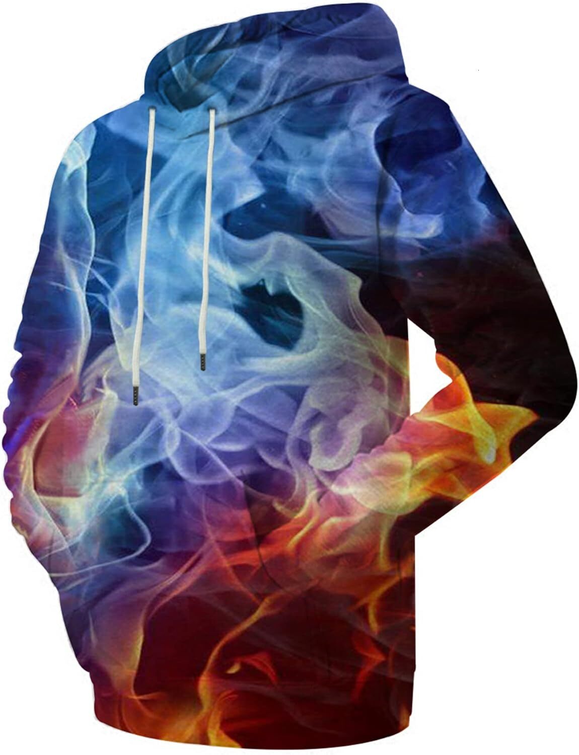 Hoodie for Mens Womens Unisex Realistic 3D Print Galaxy Pullover Hooded Sweatshirt Hoodies with Big Pockets Graphic Hip-hop cool
