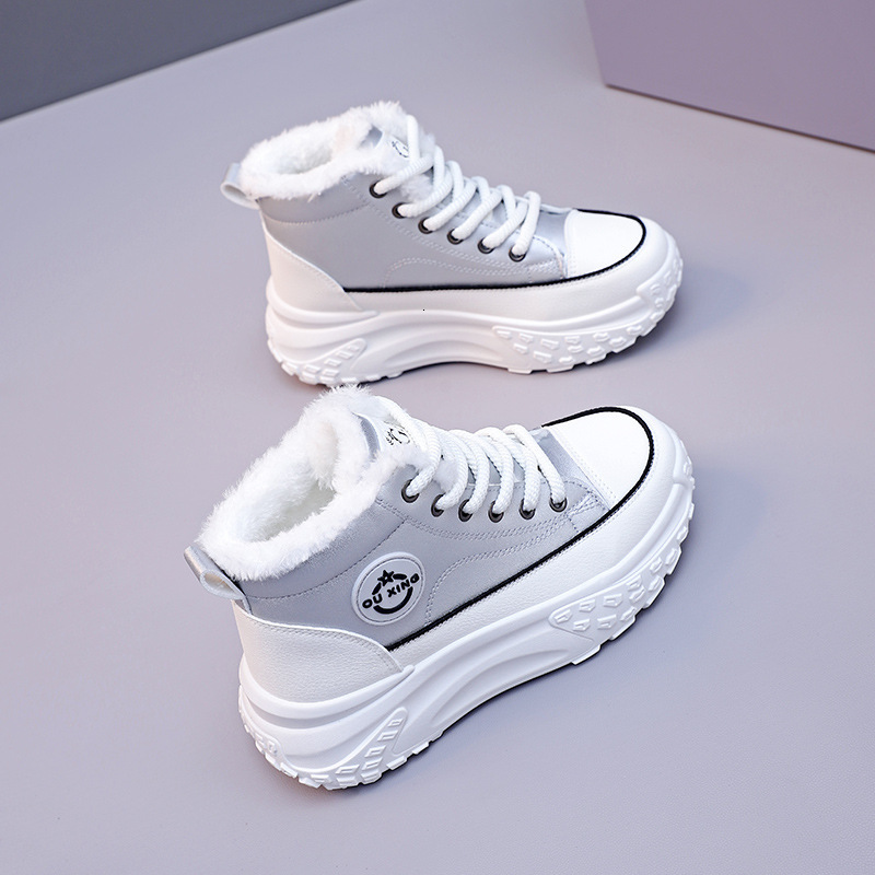 Snow For Women New Autumn Winter Short Boots With Thick Veet And Warm Cotton Shoes High Top White Chinese Brand