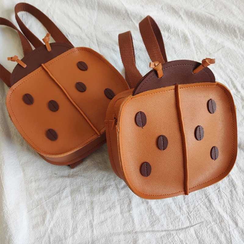 Fashion Lovely Kids PU Backpack Leather Beetle School Bag Toddler Boy Girls Outdoor Kindergarten Bag Children Accessorie LX241104