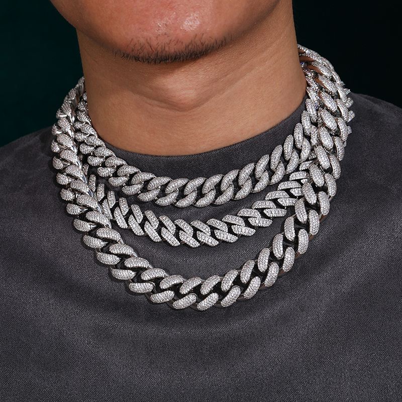 All Moissanite Chain Men Iced Out Hip Hop Rapper Necklace For Women Miami Cuban Jewelry Party Gifts