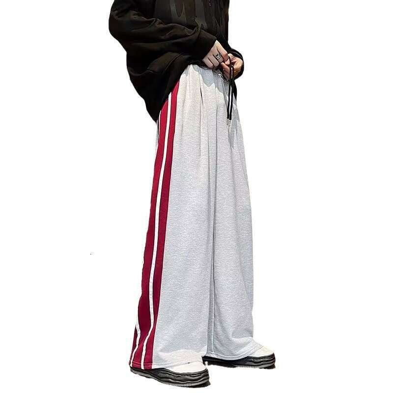 shanshi three stripes pants Loose sports wide striped casual trendy brand cool straight leg sweatpants three bar pants men's spring and autumn ve