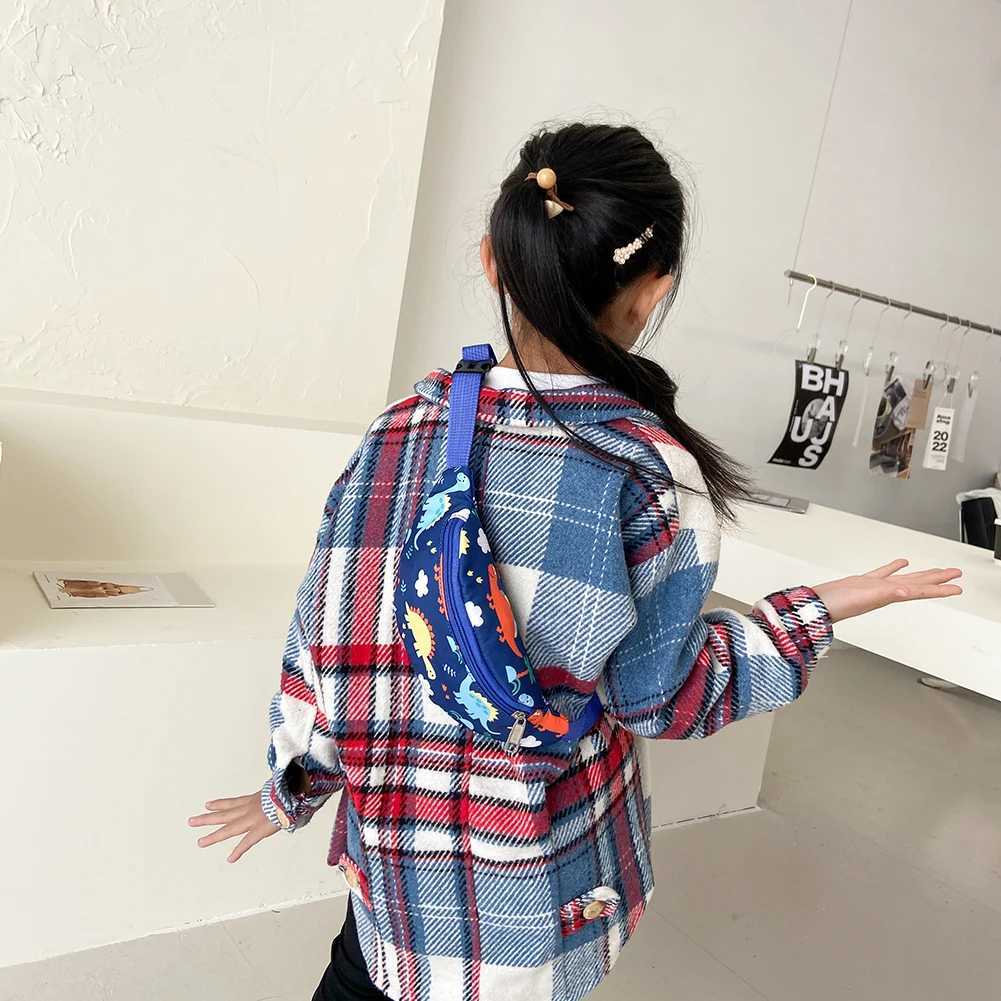 Kids Cute Dinosaur Print Crossbody Waist Bag Pack Children Boy Girl Money Coin Purse Fanny Chest Messenger Bag Baby Belt LX241104
