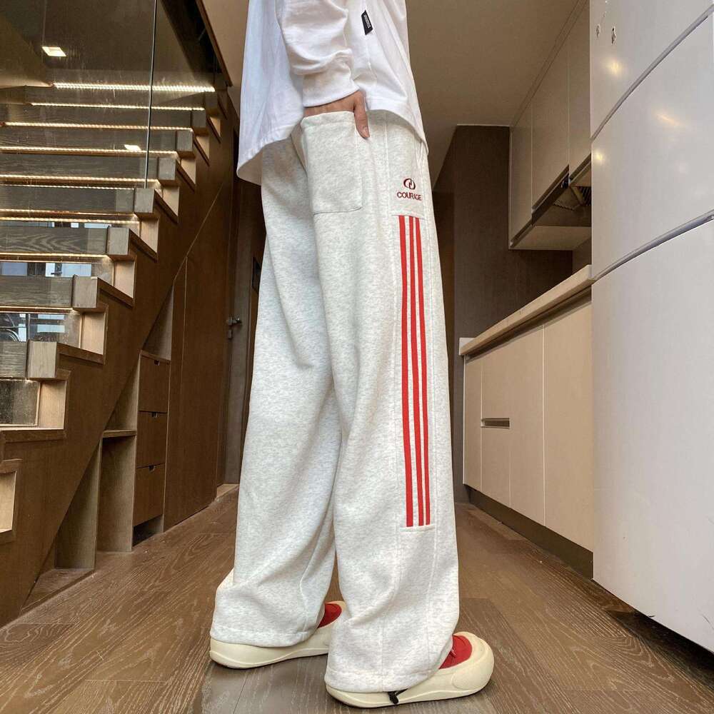 shanshi three stripes pants 2024 Autumn New American Three Bar Loose Casual Sanitary for Men and Women Straight Tube Trendy Brand Sports Pants