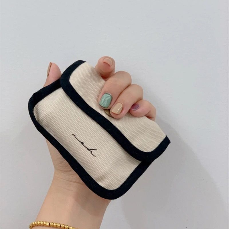 New Cute Flower Hangable Small Fresh Card Multi layer Zero Wallet Canvas Earphone Storage Carrying Bag