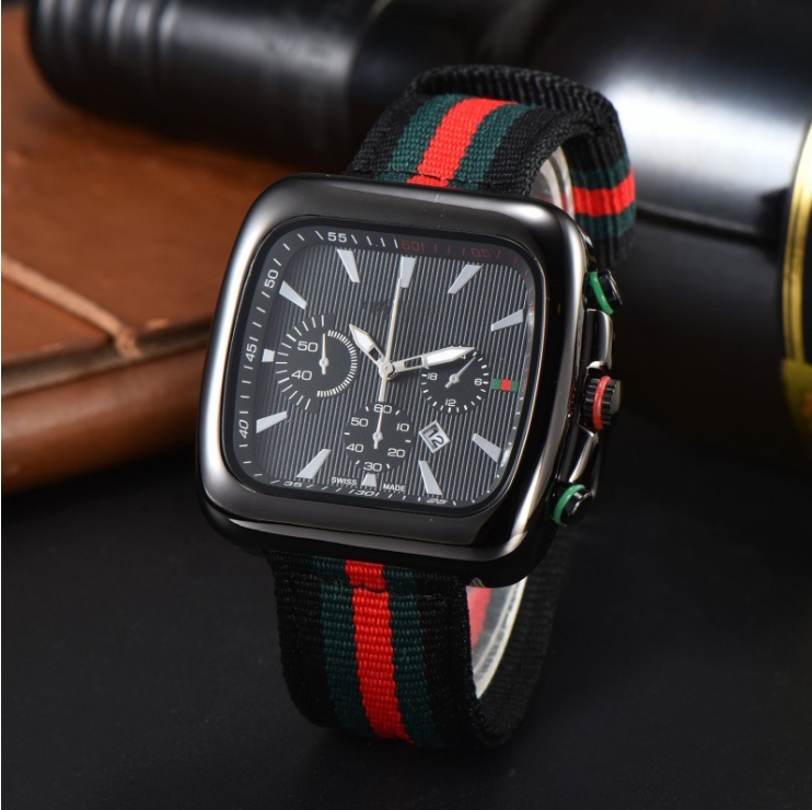 Ancient GG Nylon Strap, Casual Men's with Calendar Watch Running Watch Silicone Strap Gold Watch Waterproof Sport Student Waterproof Watch Quartz Movement Table