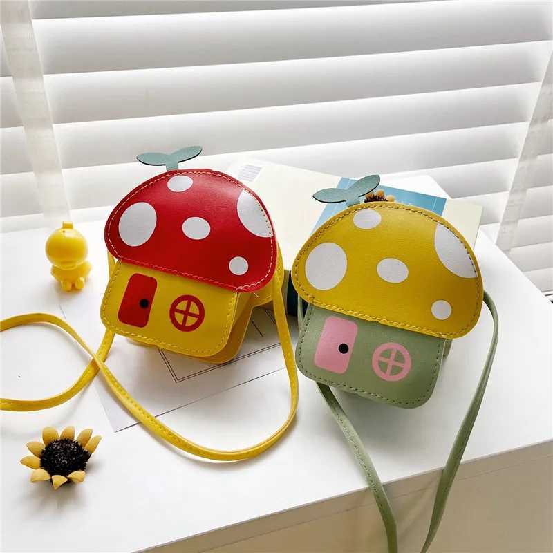 New Kids Messenger Bag Cute Mushroom House Styling Coin Purse for Baby Girls Fashion Princess Shoulder Bag Girls Gifts LX241104