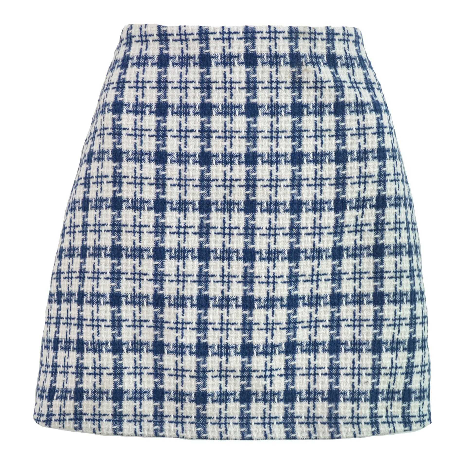 Women Grid A-shaped Short Skirt Autumn And Winter New Style Small Fragrant High Waist Skirt Skirt For Women Career Length Adult Skirts 241023